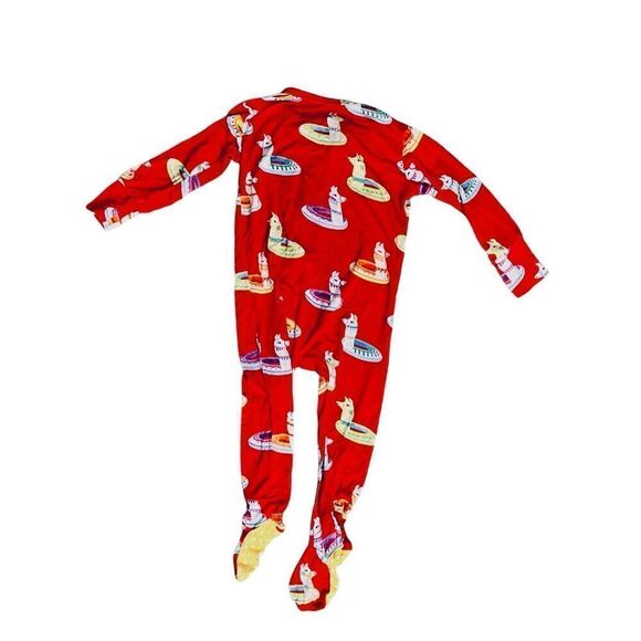 Posh Peanut Bamboo Red Emillo Footie Sleeper Sz 6-9 months Retire Print - Picture 7 of 8
